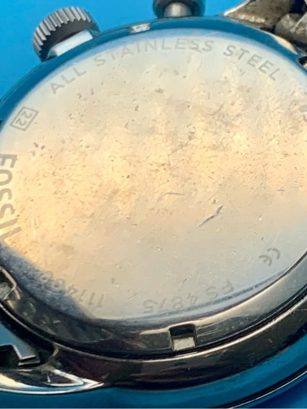 FOSSIL TOWNSMAN FS4875 Men’s Chrono Wristwatch All St Steel Working New Battery